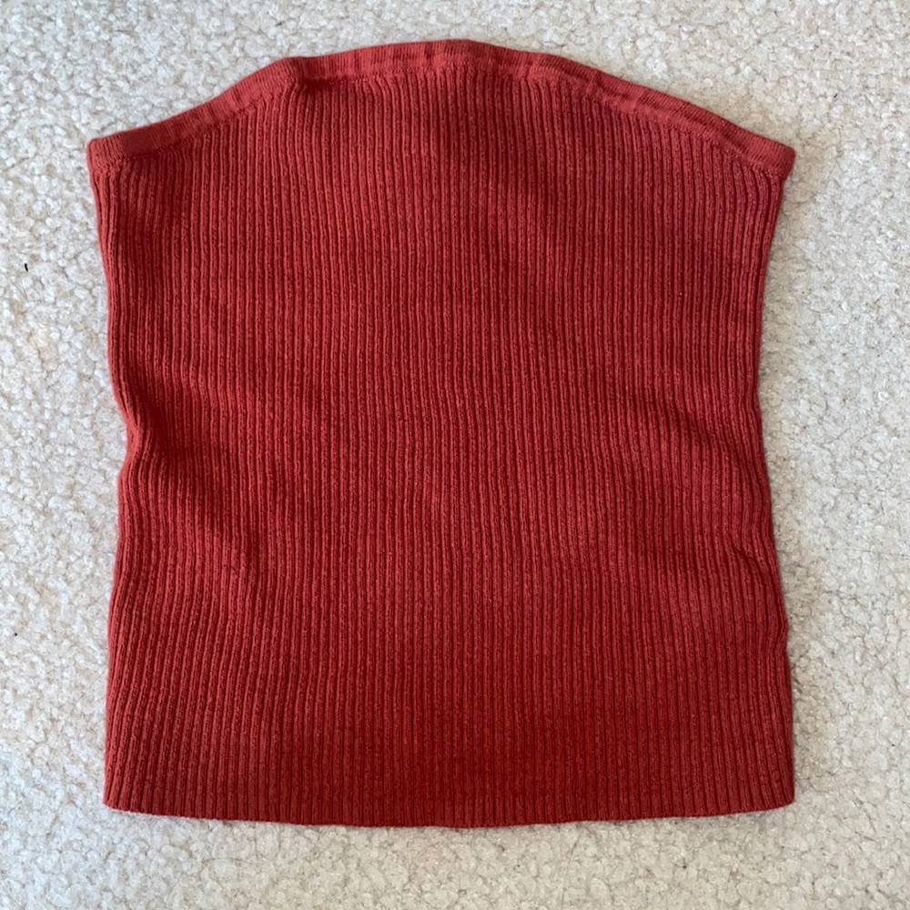 burnt orange ribbed tube top